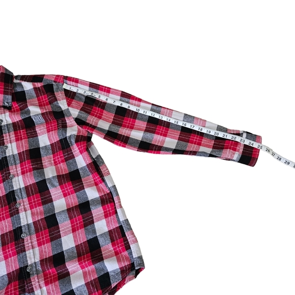 Eddie Bauer Men's Flannel Button Down Shirt Size M Relaxed Fit Plaid Red… - Picture 6 of 12